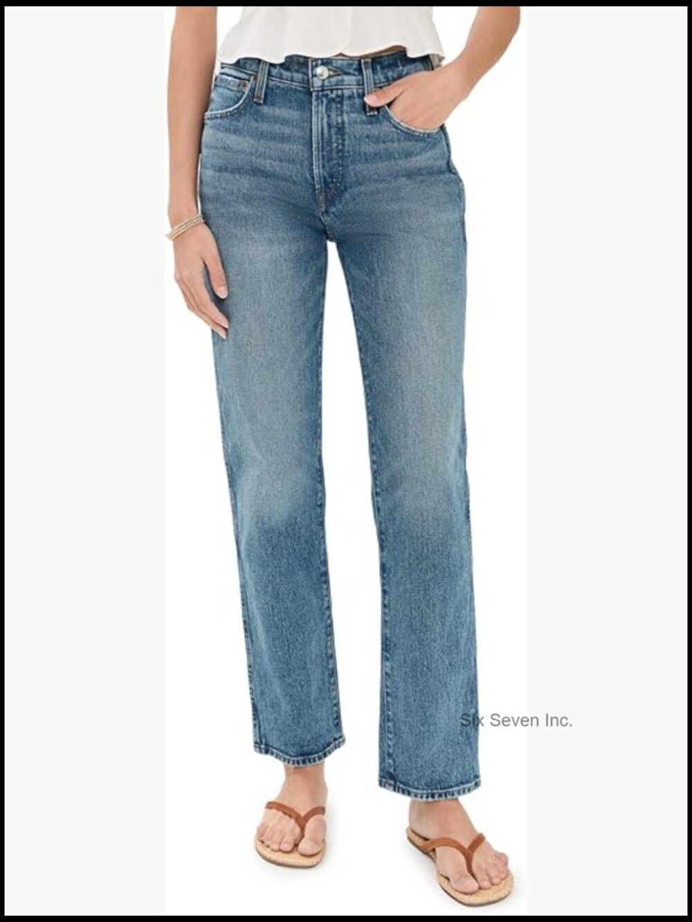 Longline Straight Jeans - Mid-Weight Low-Stretch Denim - 11in Rise